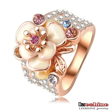 Enamel Blume weibliche Kostüm Ring Mode (Ri-HQ0155)